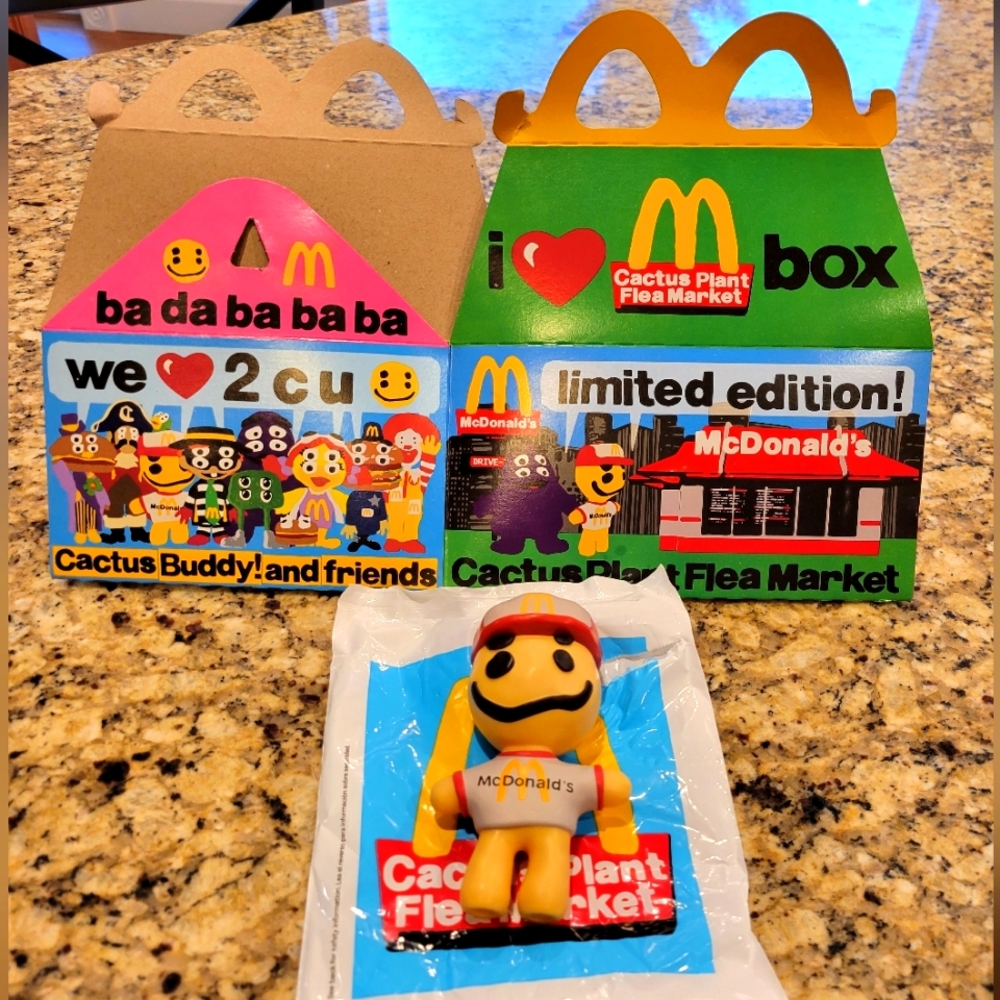 McDonald's Cactus Plant Flea Market Toy and Box
